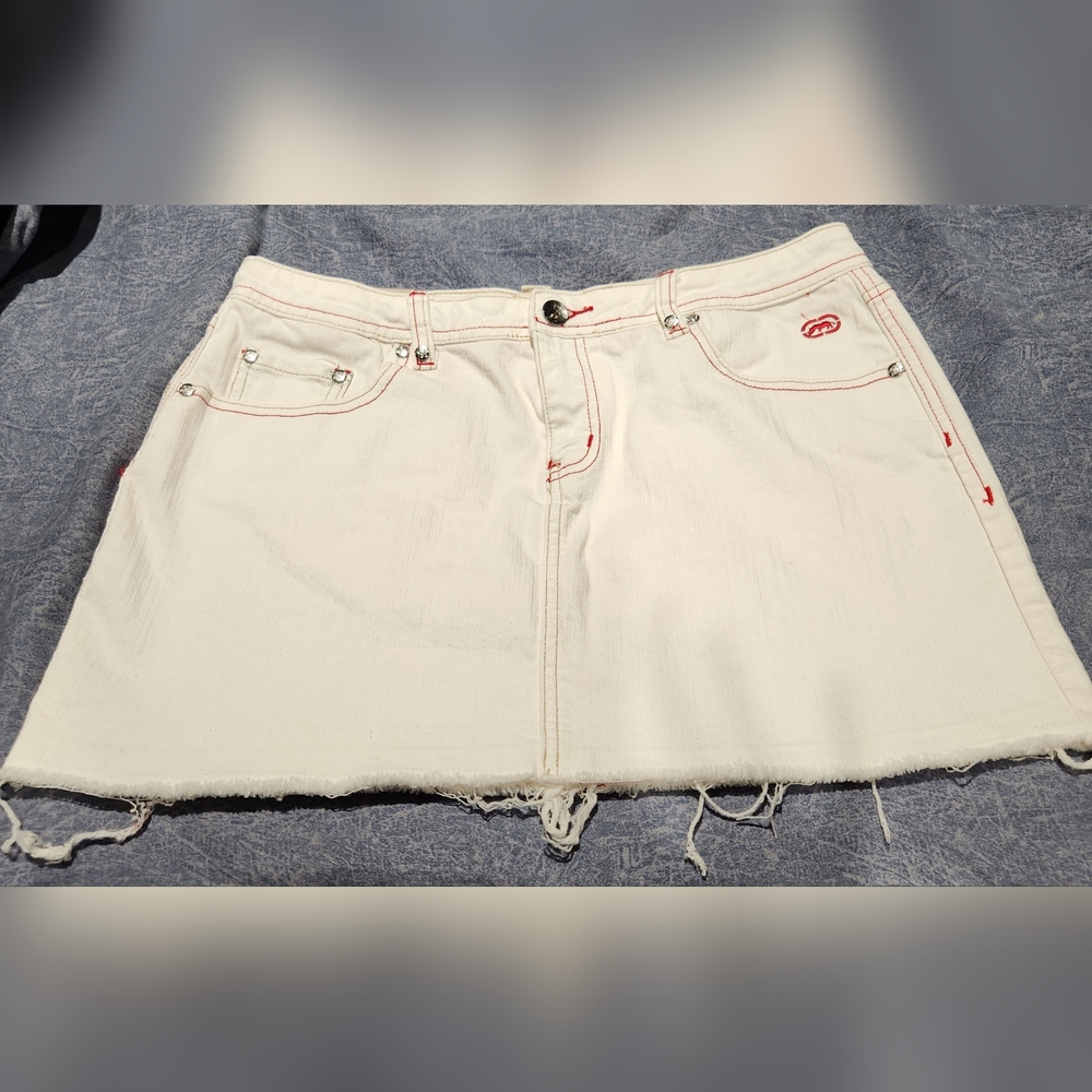 Ecko Red Denim Mini Skirt